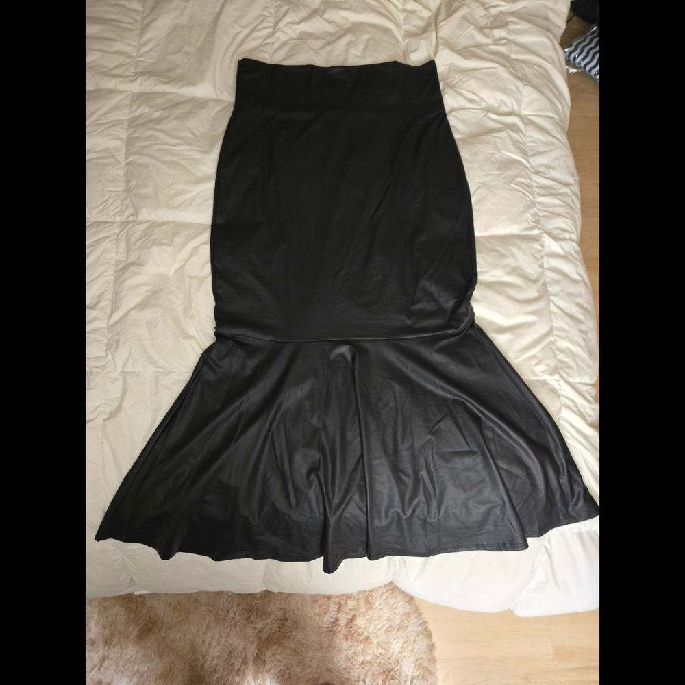 Faux Leather Mermaid Maxi Skirt NWOT
